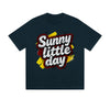 Solid Color T-Shirt Sunny Little Day Colorful Retro Text Graphic Print Casual Daily Streetwear Feel lives