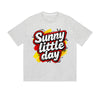 Solid Color T-Shirt Sunny Little Day Colorful Retro Text Graphic Print Casual Daily Streetwear Feel lives