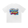 Solid Color T-Shirt Silent Edge Unlit Colorful Graffiti Text Graphic Print Casual Daily Streetwear Feel lives