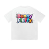 Solid Color T-Shirt Bunny Fluffy Colorful Cute Text Graphic Print Casual Daily Streetwear Feel lives