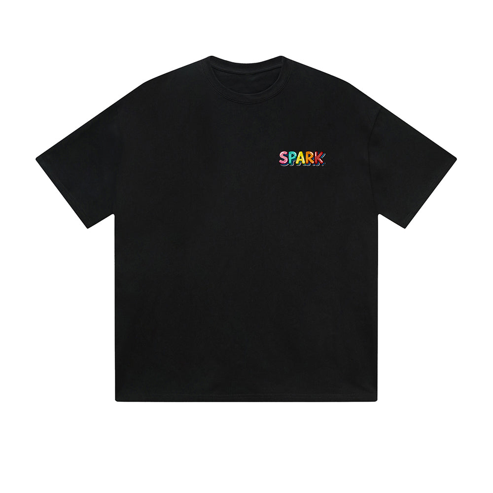 Solid Color T-Shirt Bunny Fluffy Colorful Cute Text Graphic Print Casual Daily Streetwear Feel lives