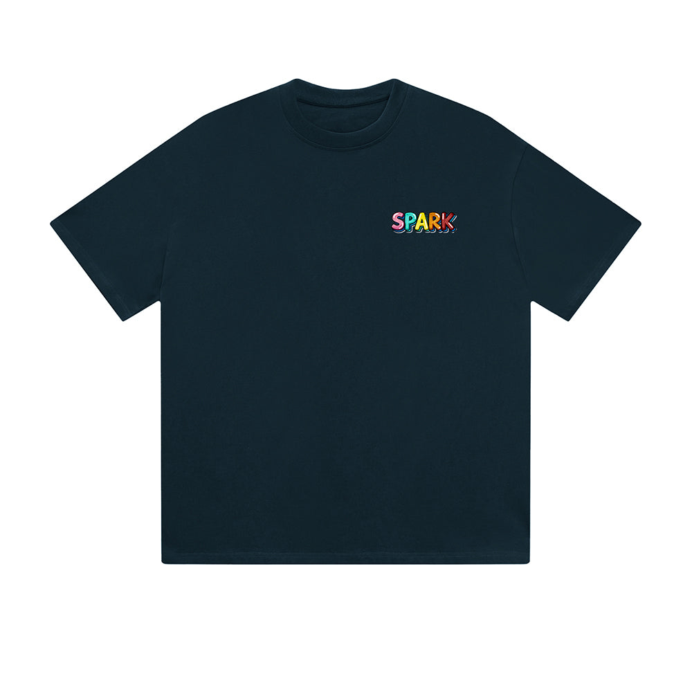 Solid Color T-Shirt Bunny Fluffy Colorful Cute Text Graphic Print Casual Daily Streetwear Feel lives