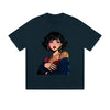 Solid Color T-Shirt Fashion Woman Portrait Jewelry Art Graphic Print Casual Daily Streetwear Feel lives