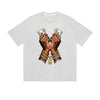 T-shirt uni, imprimé graphique hip-hop, mains d'argent, chaîne en or, dollar, style streetwear décontracté. Sentez-vous bien.