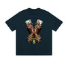 T-shirt uni, imprimé graphique hip-hop, mains d'argent, chaîne en or, dollar, style streetwear décontracté. Sentez-vous bien.