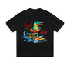 Solid Color T-Shirt Surf Day Crocodile Surfing Beach Fun Cartoon Graphic Print Casual Daily Streetwear Feel lives