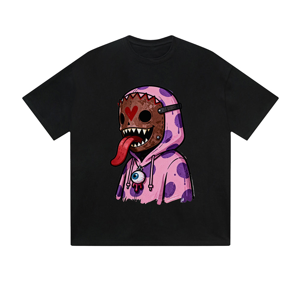 Solid Color T-Shirt Monster Hoodie Purple Drip Cartoon Graphic Print Casual Daily Streetwear Feel lives