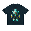 Einfarbiges T-Shirt Retro-Roboter Steampunk Mechanisch Cartoon Grafikdruck Lässige Alltagsmode Streetwear Feel lives