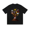 Solid Color T-Shirt Volcano Eruption Fun Icons Panda Rocket Cake Graphic Print Casual Daily Streetwear Feel lives