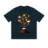 Solid Color T-Shirt Volcano Eruption Fun Icons Panda Rocket Cake Graphic Print Casual Daily Streetwear Feel lives