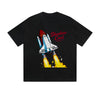 Solid Color T-Shirt Shadow Cool Rocket Space Shuttle Graphic Print Casual Daily Streetwear Feel lives