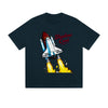 Solid Color T-Shirt Shadow Cool Rocket Space Shuttle Graphic Print Casual Daily Streetwear Feel lives