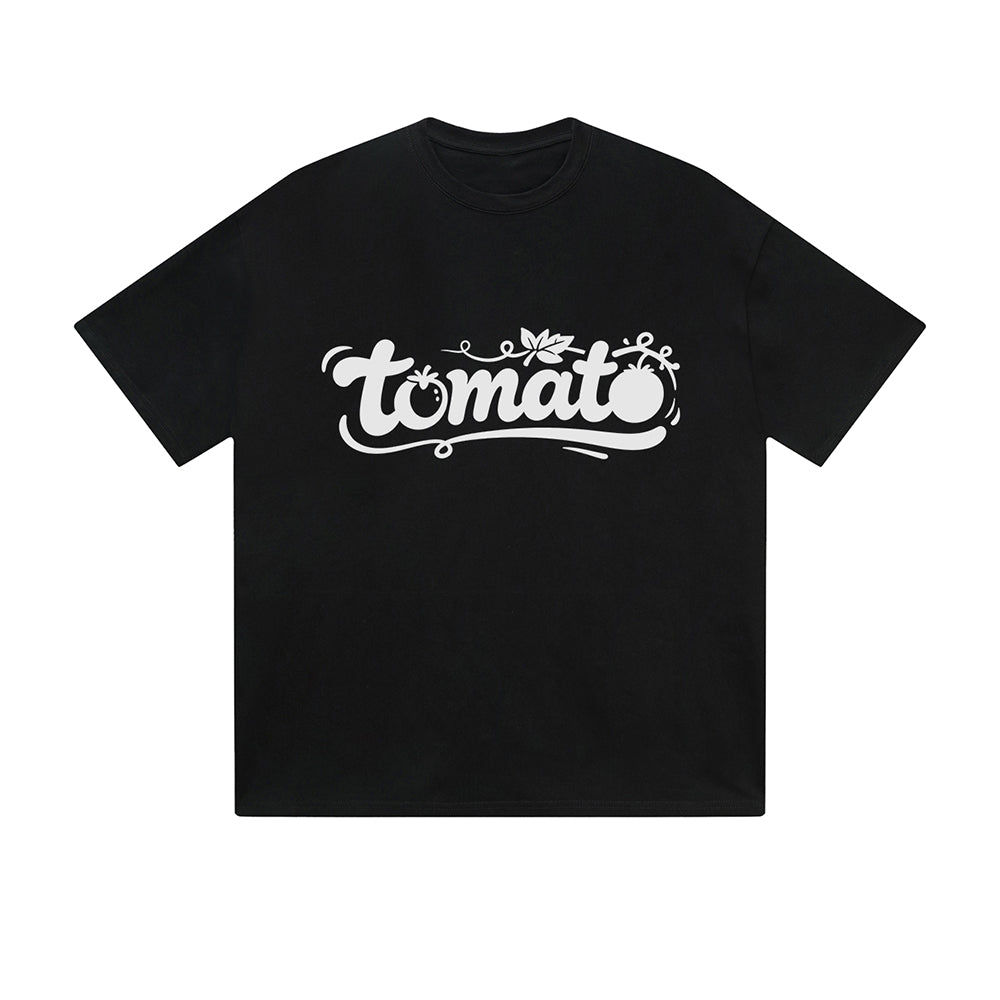 Solid Color T-Shirt Tomato Vine Text Graphic Print Casual Daily Streetwear Feel lives